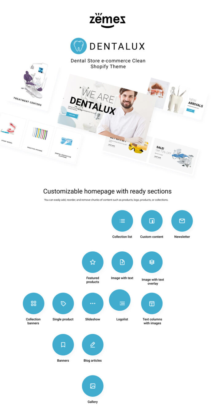 Dentalus - Dental Store eСommerce Clean Shopify Theme - Features Image 1