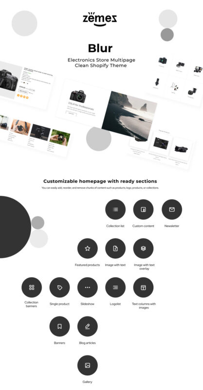 Blur - Electronics Store Multipage Clean Shopify Theme - Features Image 1