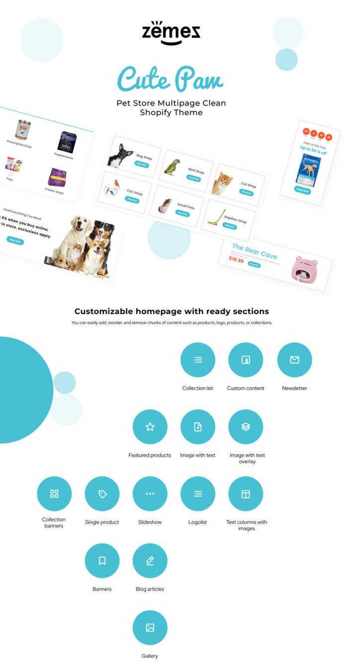 Cute Paw - Pet Store Multipage Clean Shopify Theme - Features Image 1