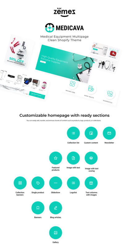 Medicava - Medical Equipment Multipage Clean Shopify Theme - Features Image 1