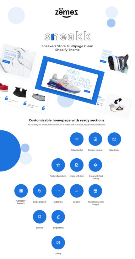 Sneakk - Fashion Store Multipage Clean Shopify Theme - Features Image 1