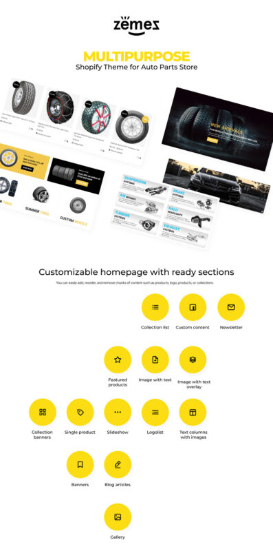 Tire Master - Wheels & Tires Multipage Clean Shopify Theme - Features Image 1