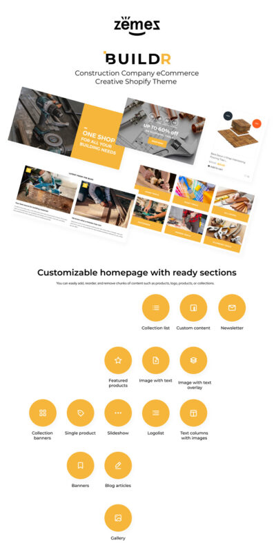 BUILDR - Construction Company eCommerce Creative Shopify Theme - Features Image 1