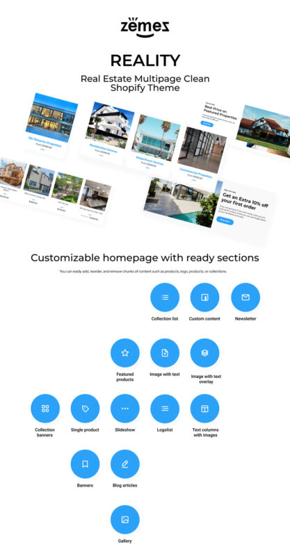 Reality - Real Estate Multipage Clean Shopify Theme - Features Image 1