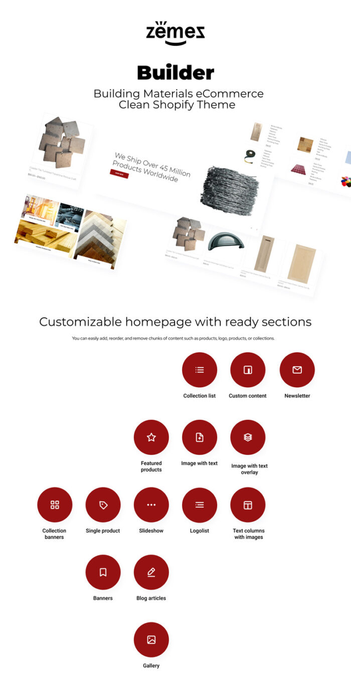 Builder - Building Materials eCommerce Clean Shopify Theme - Features Image 1