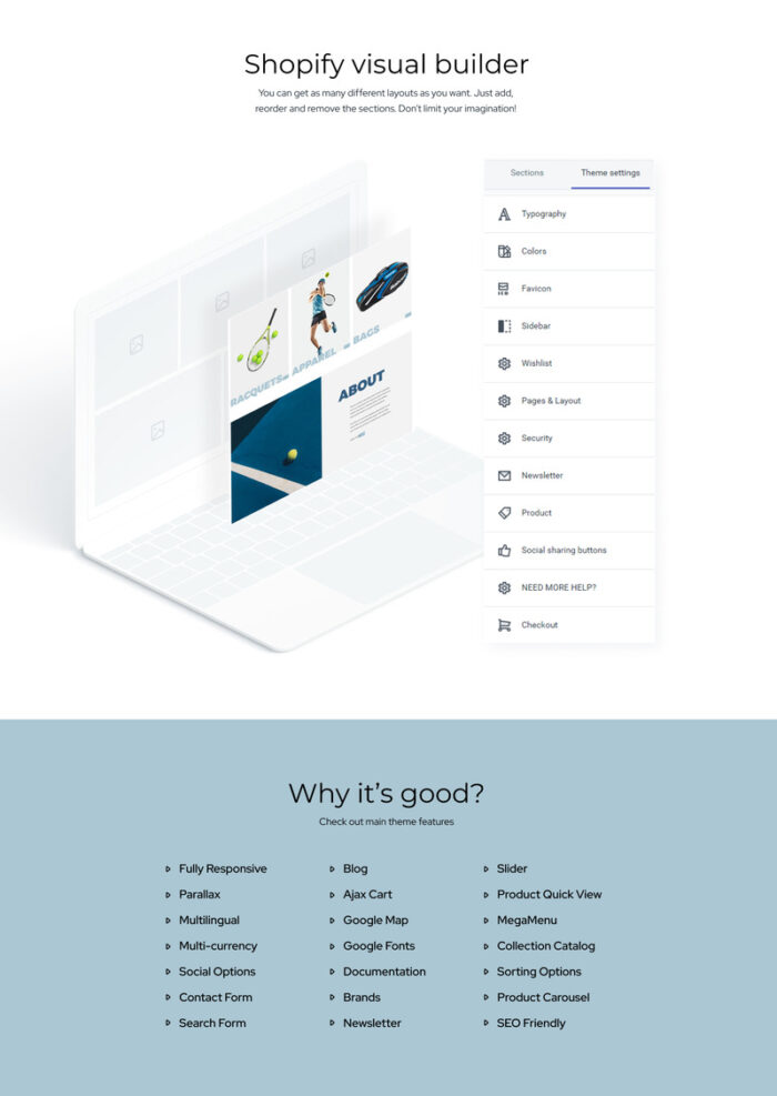 Squet - Tennis Multipage Clean Shopify Theme - Features Image 2