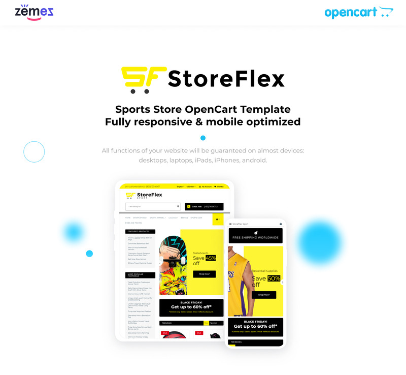 StoreFlex - Sports Store Responsive OpenCart Template - Features Image 1