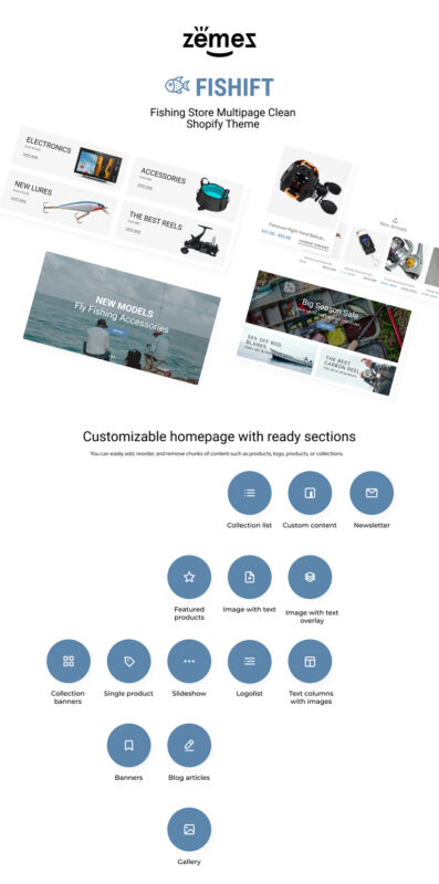 Fishift - Fishing Store Multipage Clean Shopify Theme - Features Image 1