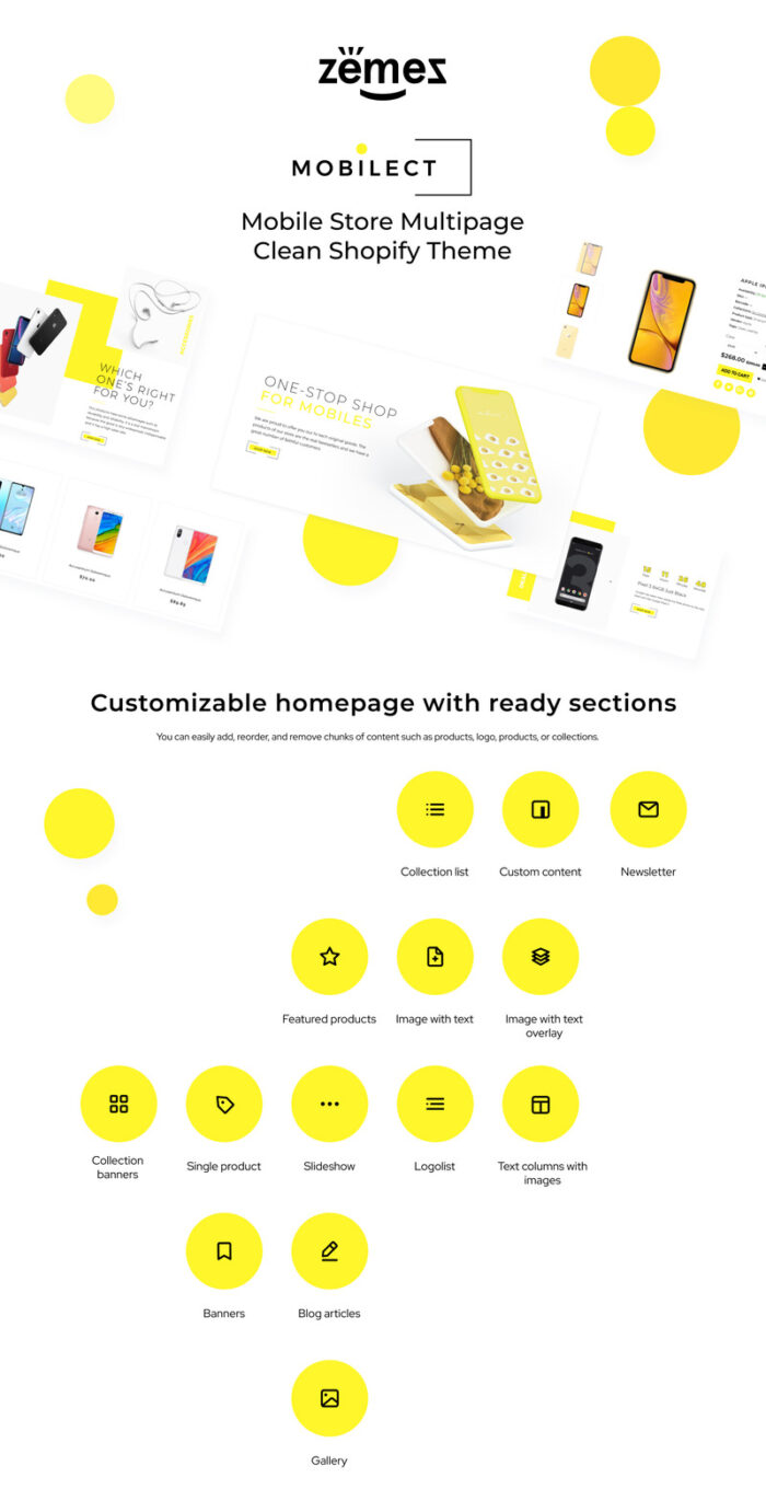 Mobilect - Mobile Store Multipage Clean Shopify Theme - Features Image 1