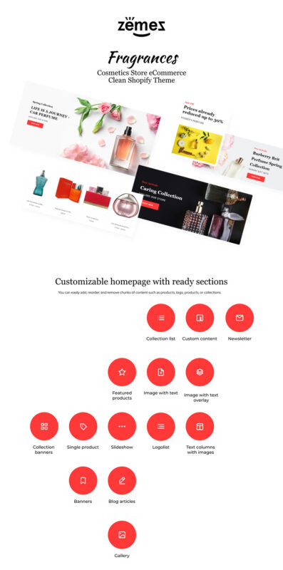 Fragrances - Cosmetics Store eCommerce Clean Shopify Theme - Features Image 1