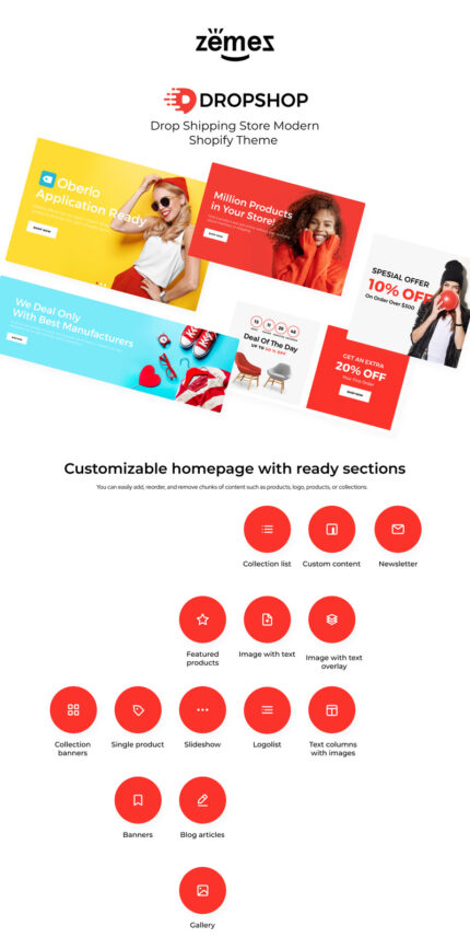 DropShop - Drop Shipping Store Modern Shopify Theme - Features Image 1