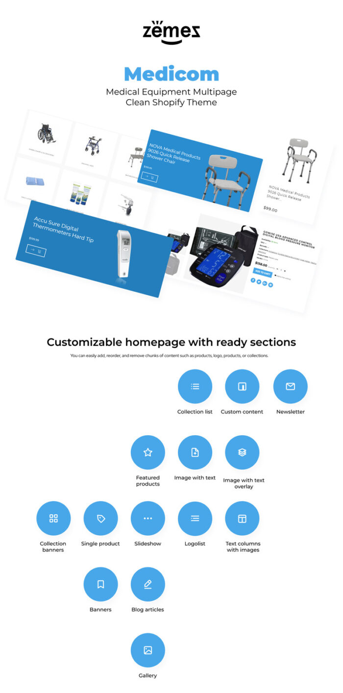 Medicom - Medical Equipment Multipage Clean Shopify Theme - Features Image 1