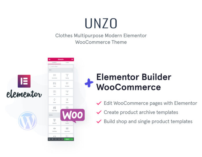 Unzo - Apparel Shop ECommerce Minimal Elementor WooCommerce Theme - Features Image 1