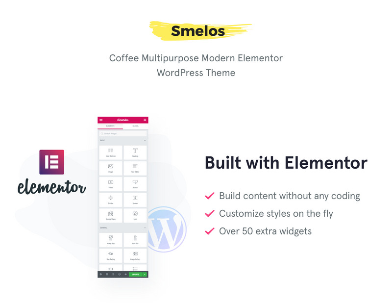 Smelos - Coffee Shop ECommerce Classic Elementor WooCommerce Theme - Features Image 1