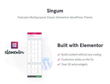 Singum - Podcaster Multipurpose Classic WordPress Elementor Theme - Features Image 1