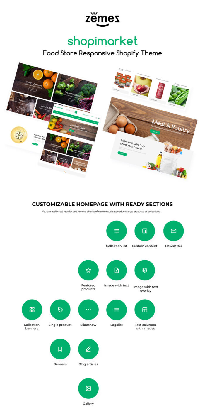 Food Store Responsive Shopify Theme - Features Image 1