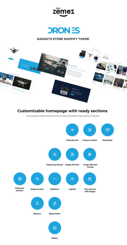 Drones - Gadgets Store Shopify Theme - Features Image 1