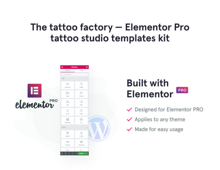 The Tattoo Factory - Elementor Pro Tattoo Studio Kit - Features Image 1