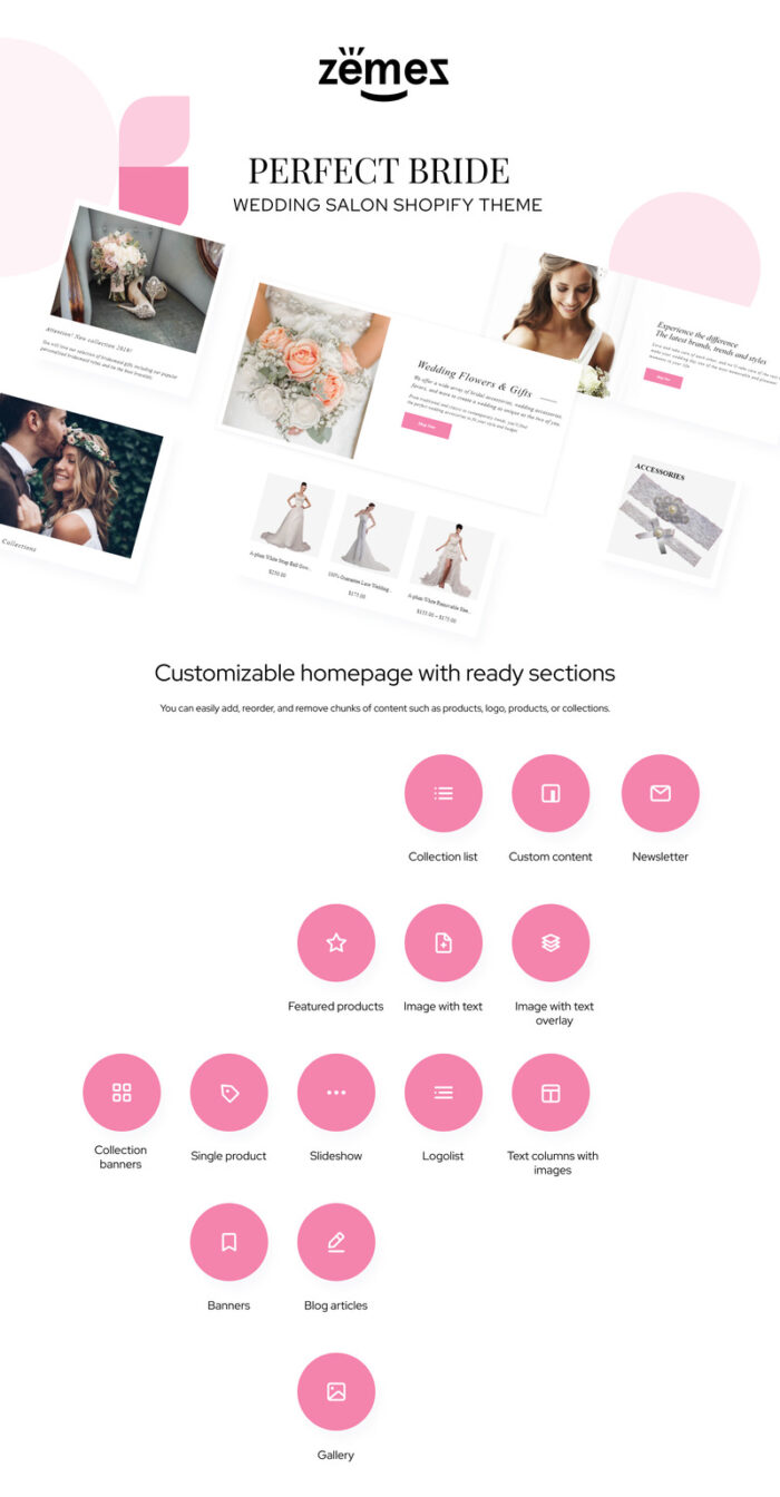 Perfect Bride - Wedding Salon Shopify Theme - Features Image 1