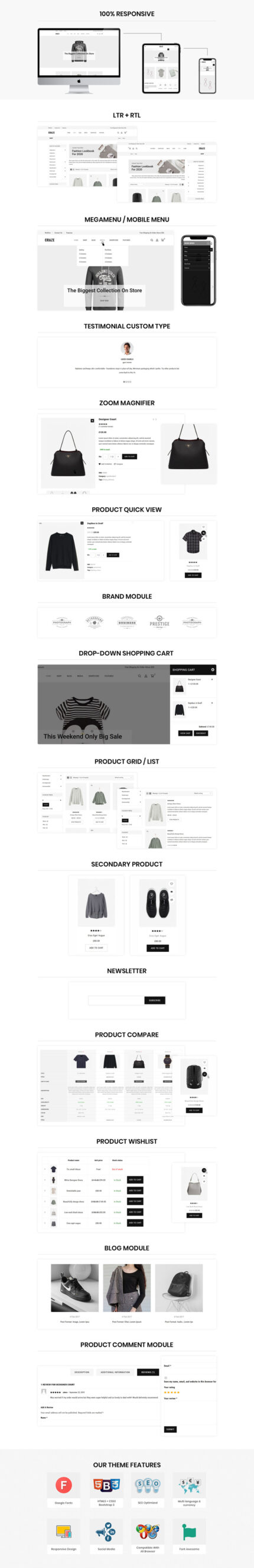 Craze - The Fashion Store Responsive WooCommerce Theme - Features Image 1