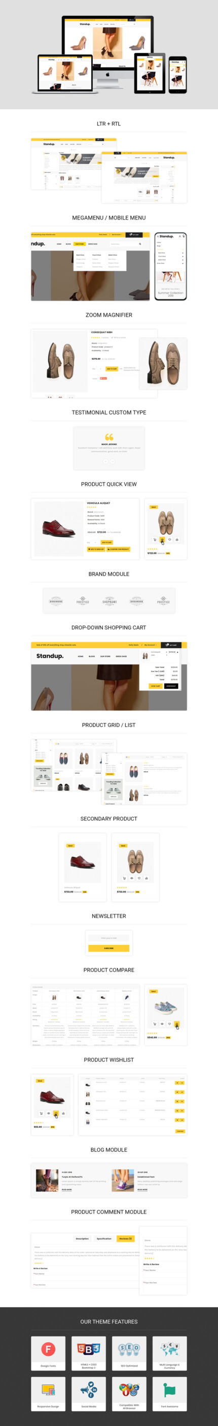 Standup Sole: Premium OpenCart Template for Shoe Stores - Features Image 1