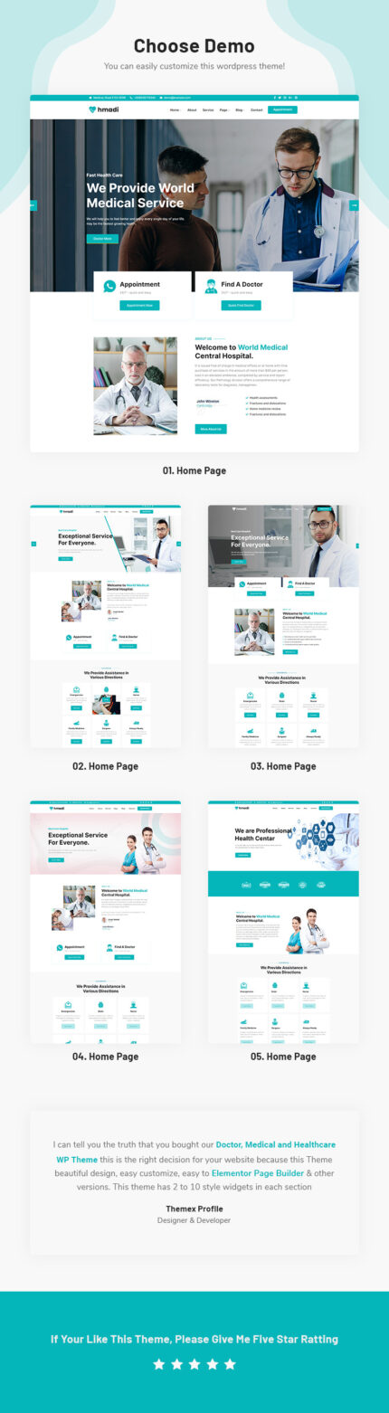 Hmadi - Doctor, Medical And Healthcare WordPress Theme - Features Image 1