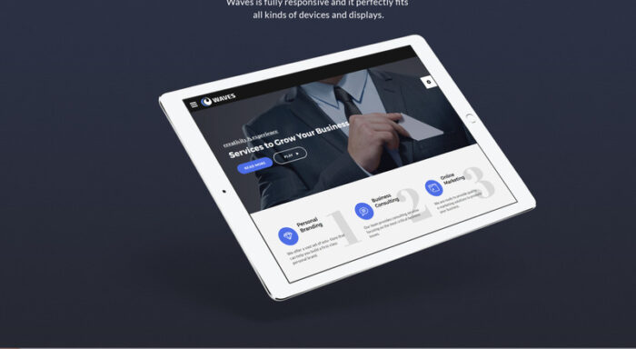 Waves - 9 in 1 Business One Page Website Template - Features Image 9