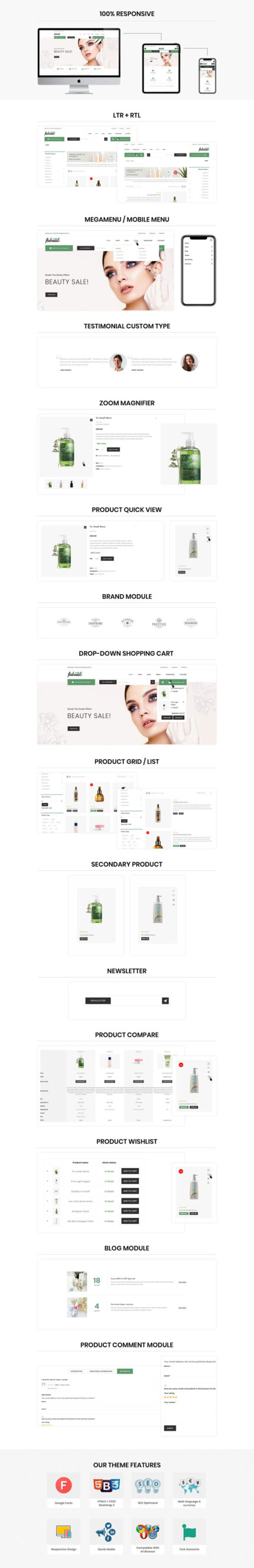 Fabatic - The Premium Cosmetic Store WooCommerce Theme - Features Image 1