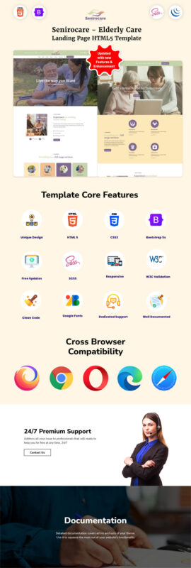 Senirocare - Elderly Care Landing Page HTML5 Template - Features Image 1