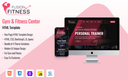 Fusion Fitness | One Page Bootstrap Responsive HTML Website Template For Gym and Fitness - Features Image 1