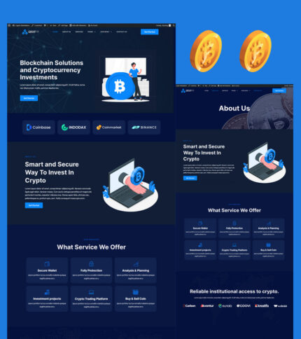 Cryptocurrency & Bitcoin WordPress Theme - Features Image 1