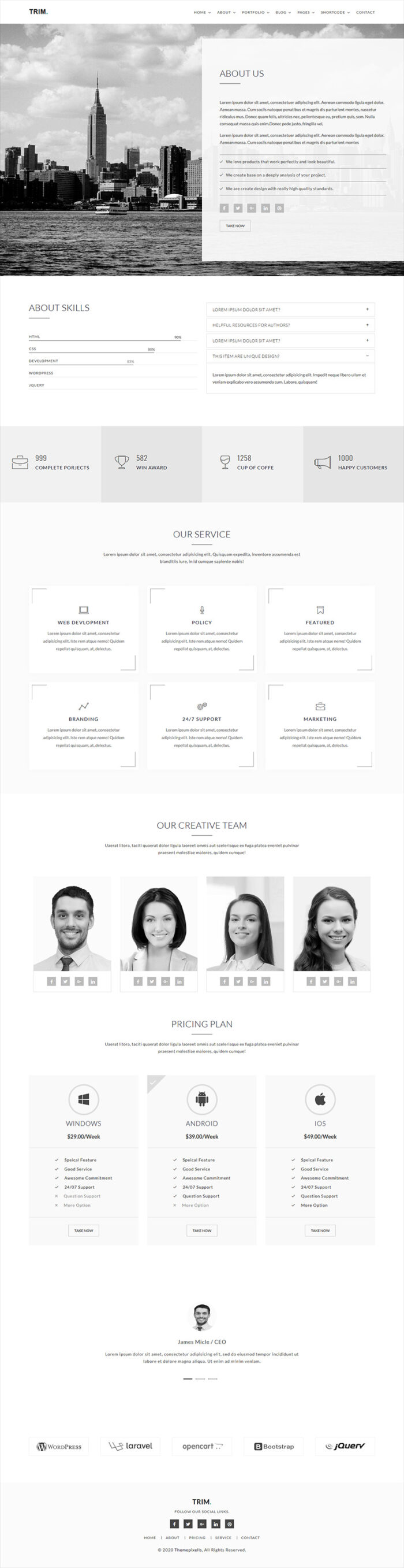 Trim Minimal Portfolio Bootstrap 5 Template - Features Image 1