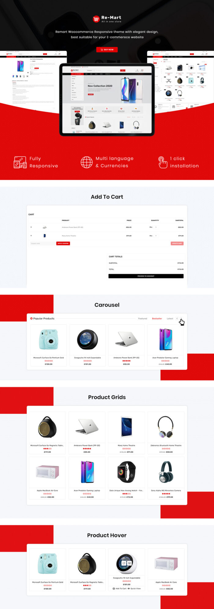 Remart - MultiPurpose Electronic Store WooCommerce Theme - Features Image 1