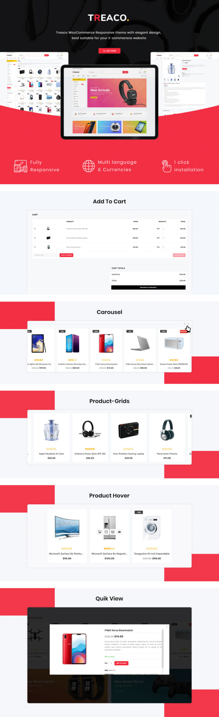 Treaco - Electronic Multipurpose Store WooCommerce Theme - Features Image 1