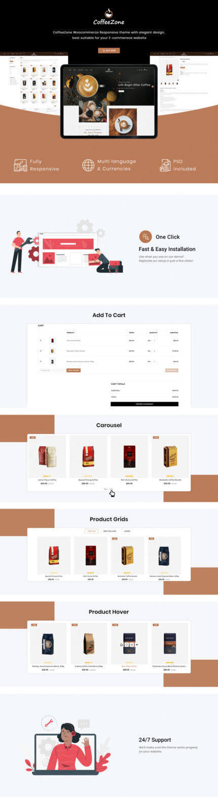 CoffeeZone - Cafe & Coffee WooCommerce Theme - Features Image 1