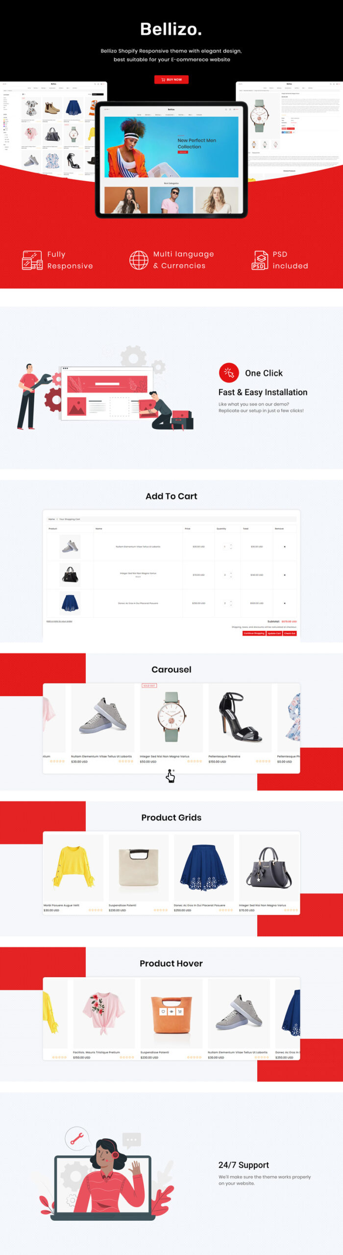 Bellizo - Clean & Versatile Responsive Fashion Shopify Theme - Features Image 1