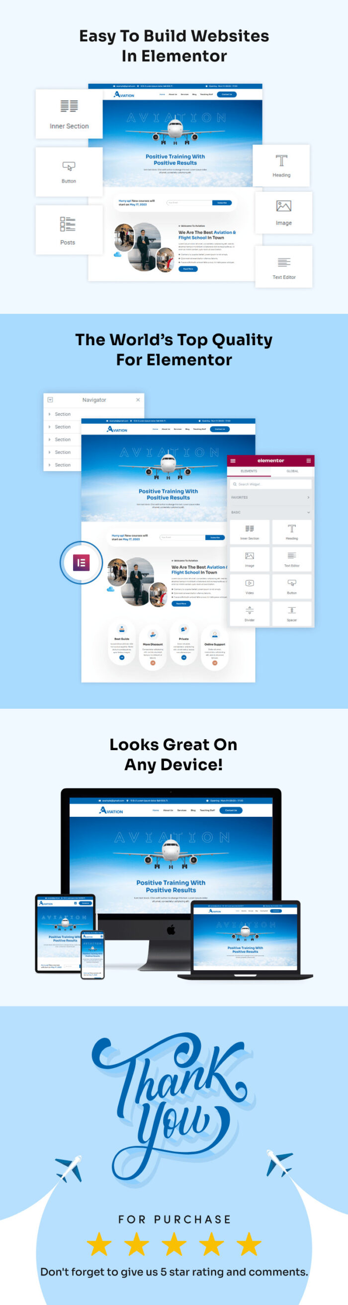 Aviation - Flight Training School Elementor Template Kit - Features Image 2