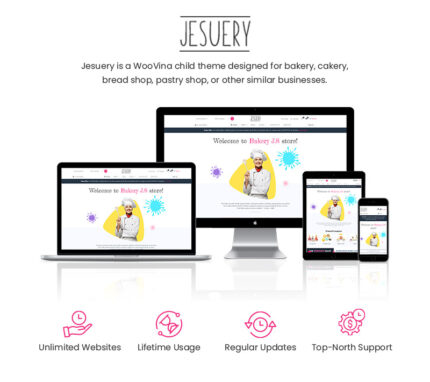 Jesuery - WordPress Bakery, Cakery & Food WooCommerce Theme - Features Image 1