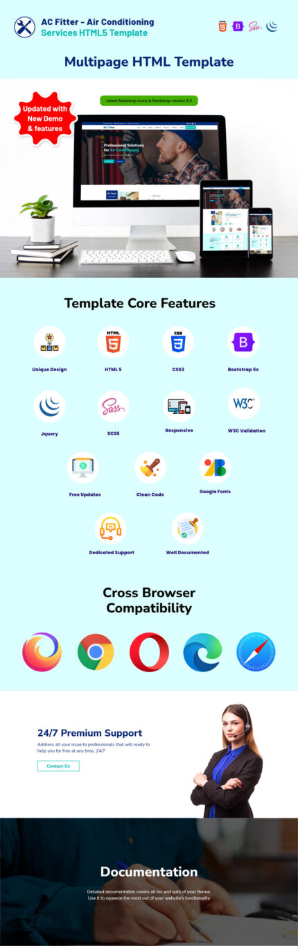 AC Fitter -  Air Conditioning Services HTML5 Template - Features Image 1