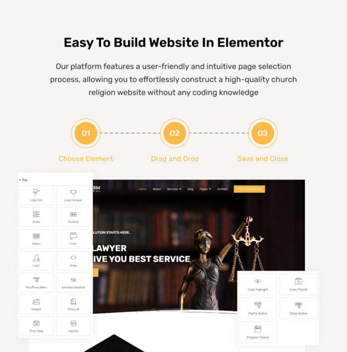 Law-firm - Law And Lawyer  Ready to Use Elementor Kit - Features Image 3