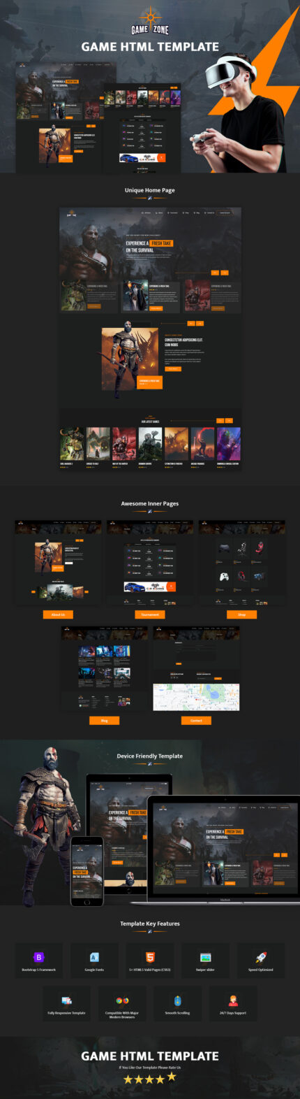 Gaming HTML Website Template - Features Image 1