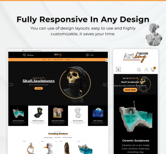 Art king Mega art–pottery crafts–gift Super Premium Responsive Shopify 2.0 Theme - Features Image 5