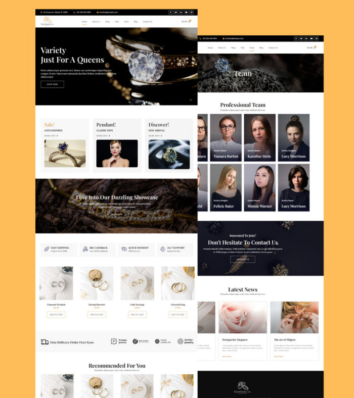 Jewelry Store WooCommerce Elementor WordPress Theme - Features Image 1