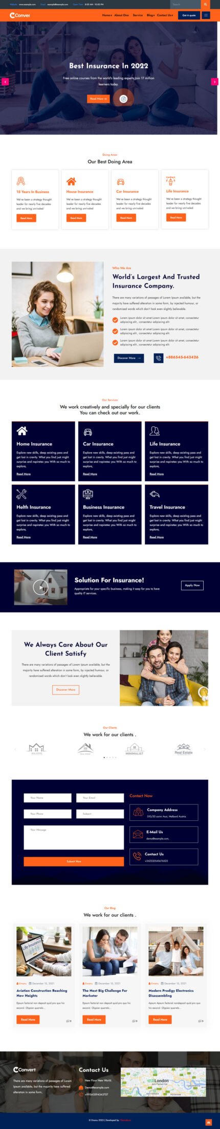 Emanu - Insurance Company WordPress Theme - Features Image 1