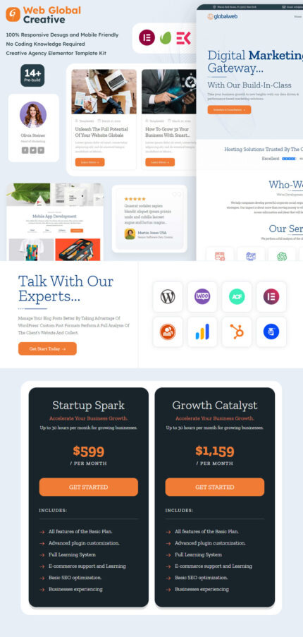 WebGlobal - Digital Marketing, Web Development, Creative Elementor Template Kit - Features Image 1