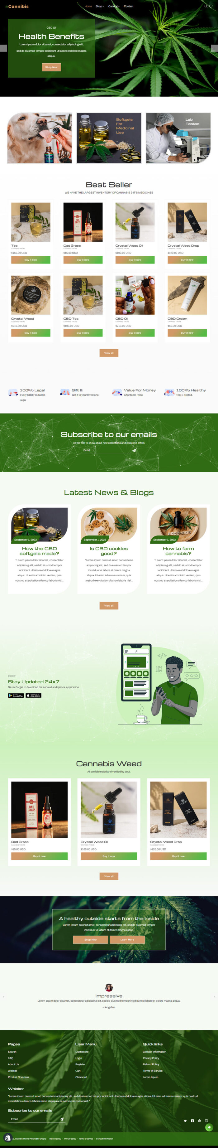 Cannibis - Medical, CBD, Cannabis and Organic Shopify 2.0 Theme - Features Image 1