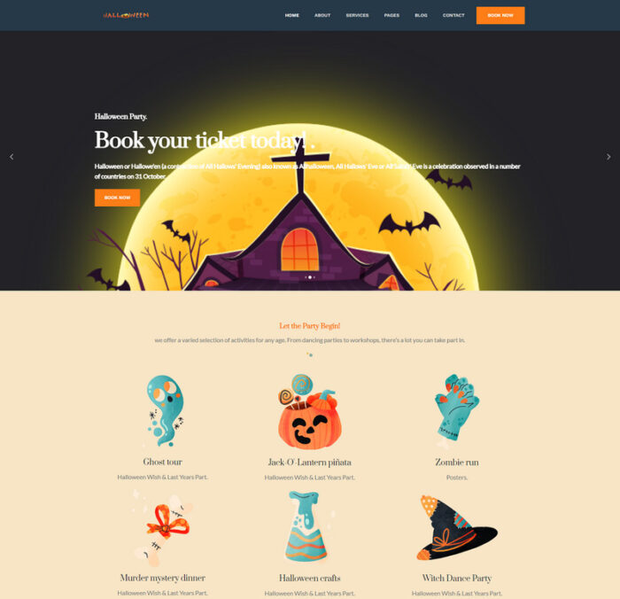 Halloween Party  Responsive  HTML Template - Features Image 1