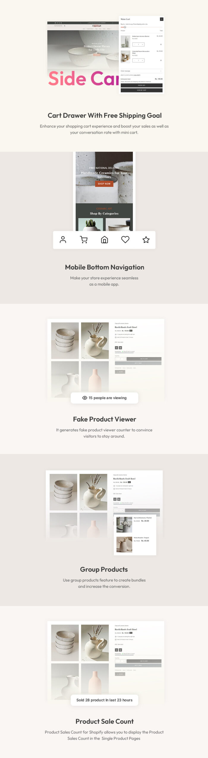 Claycraft - Handcrafted Ceramic & Home Decor Store Multipurpose Shopify 2.0 Responsive Theme - Features Image 4