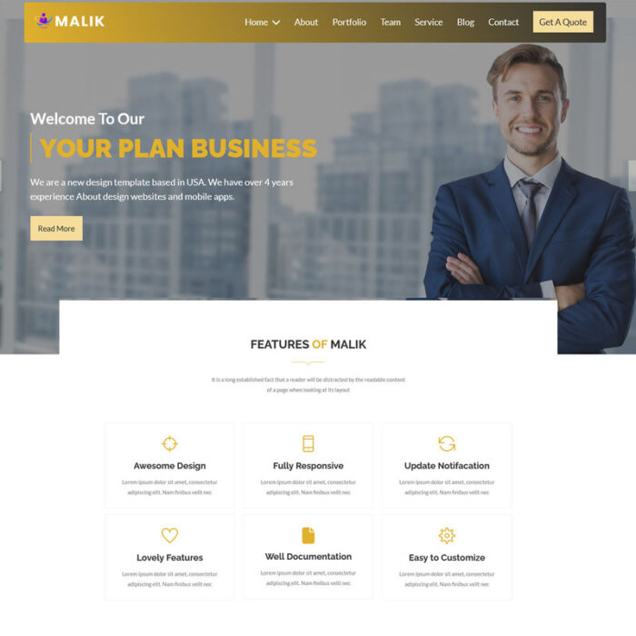 Malik - Digital Agency HTML Landing Page Template - Features Image 1