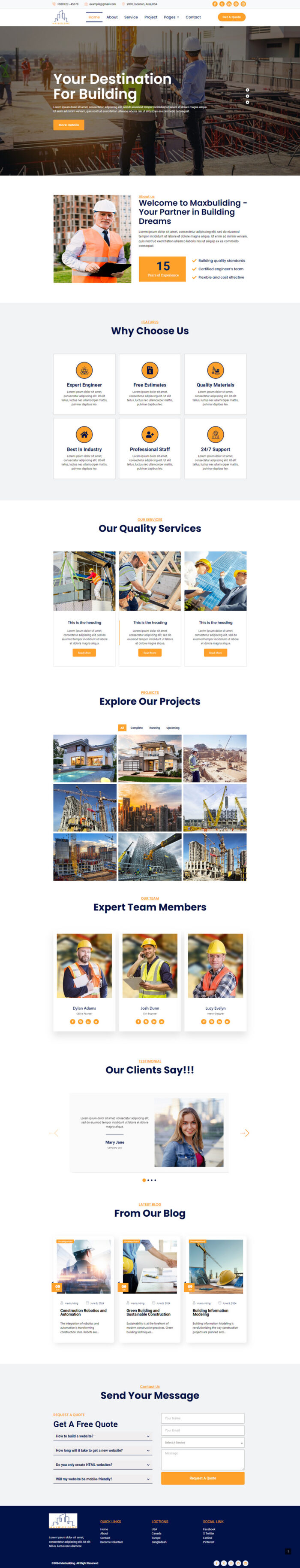 Maxbuilding Construction  Company WordPress Theme - Features Image 1